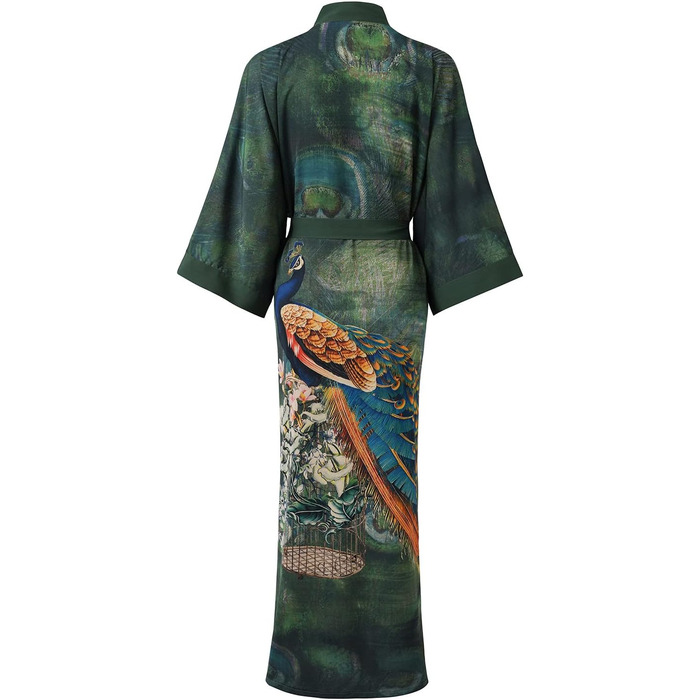 Халат жіночий Ledamon, довгий, квітковий, халат для ванної, нічна сорочка, універсальний розмір, трав'яний зелений