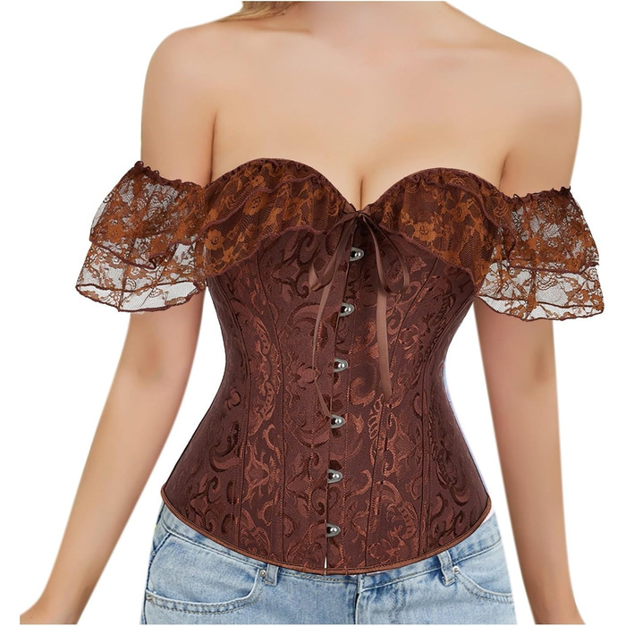 Корсет Daen Korsett Body Shaper з кісточками, для корекції фігури, корсет-боді, сатиновий, квітковий принт, 15-лінійний, розмір M