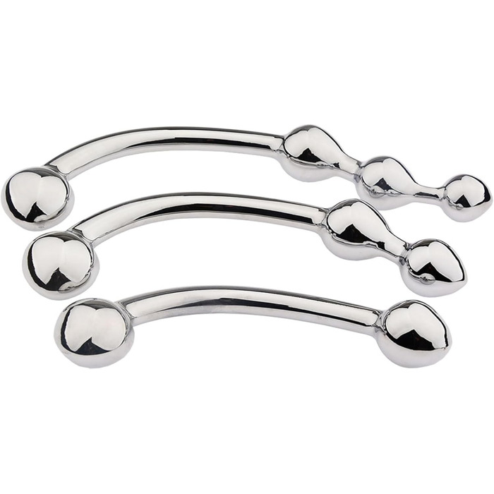 Металевий анальний плаг з подвійними кульками Tplkxurib - 4 розміри, для чоловіків та жінок