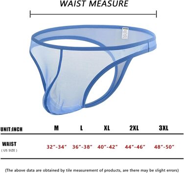 Танга чоловічі BIATWOWR, прозорі труси, сексуальна білизна для чоловіків XL, блакитно-сірий