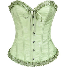 Корсет для жінок, топ корсет, чорний лебедь, готичний топ, корсет, зменшує живіт, повний бюст, сатиновий топ, корсаж, вампір, вінтаж, Хелловін, піратський костюм, топ для жінок, зелений XS