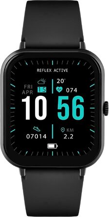 Смарт-годинник Reflex Active Series 17, дисплей 4,6 см, захист IP67, чорний ремінець