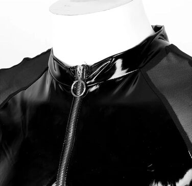 Чоловіча футболка з ефектом лаку SDGHH-8MMDM: футболка, під сорочку, лакова сорочка, мереживо, для вечірок та клубів, чорна