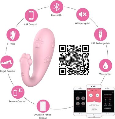 Вібратор для жінок з Bluetooth, пульсація, 8 частот, дистанційне керування, силікон, для пар (рожевий)