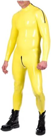 Латексний catsuit Gaylop 0,4 мм, червоний, XL: сексуальний латексний костюм з блискавкою, ручної роботи