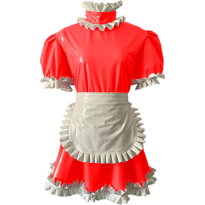 Міні-сукня в стилі готичної лоліти з ПВХ, з шортами та поясом, чорна, 3XL