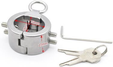 Сталевий кільце для яєчок з 4 знімними шипами CBT, замками та металевим ланцюгом. Підвіска для яєчок, бондж, кільце для статевого члена. Іграшки для дорослих для чоловіків, срібло, комплект