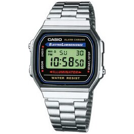 Сріблястий унісекс годинник Casio Collection A168WA з металевим браслетом