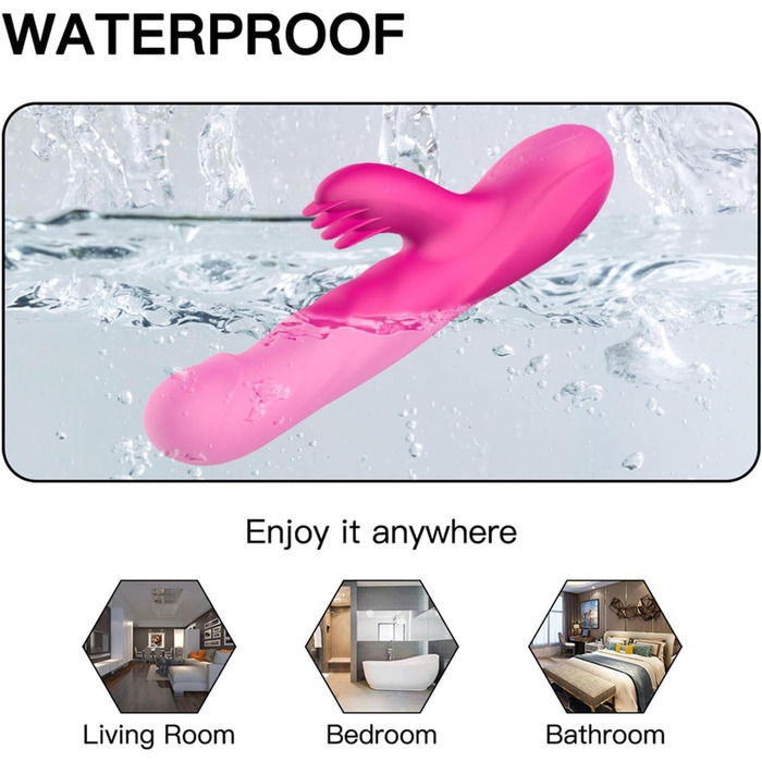 Силіконовий вібратор-дилда для жінок з 3 телескопічними функціями, 10 режимів вібрації, ротаційні функції, червоний колір