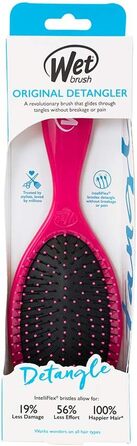 Щітка для волосся WetBrush Original Detangler з ультрам'якими щетинками IntelliFlex для розплутування всіх типів волосся, Рожева
