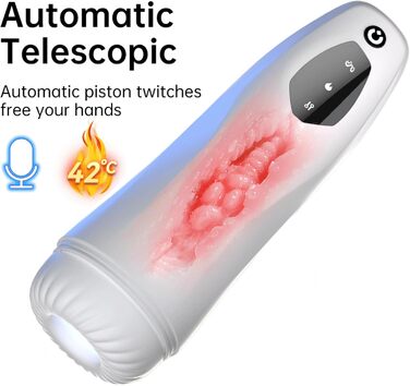 Електричний мастурбатор для чоловіків з 10 вібраціями та телескопічною функцією