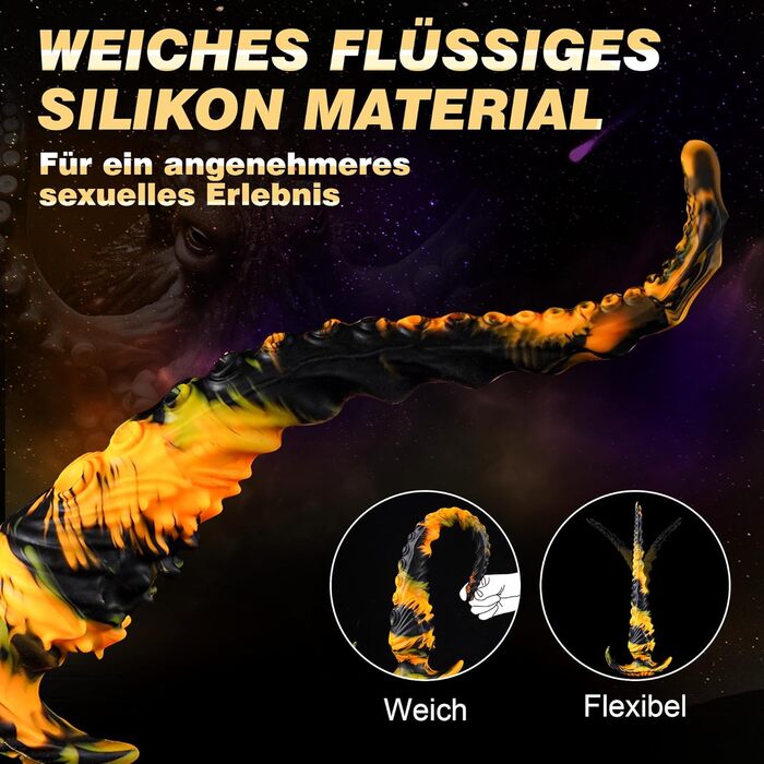 Анальний дилда Tentakel 34,5 см з силікону: фантазійний анаплаг для пар, жінок та чоловіків