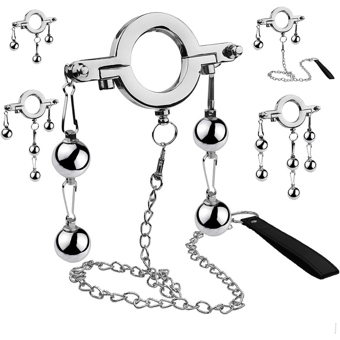 Кільце для яєчок, натягувач пеніса, сталевий, з металевими кульками. Кільце для пеніса, секс-іграшки для чоловіків. (2 стилі кульок + мотузка)