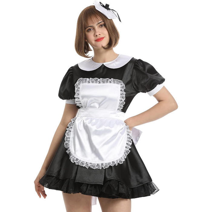 Сукня горничної Sissy French Maid чорного кольору з атласною стрічкою, чорний колір