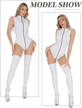 Сукня шкіряна FEOYA для жінок, біла, розмір S/L, екошкіра, ефектний wetlook для вечірок та клубів