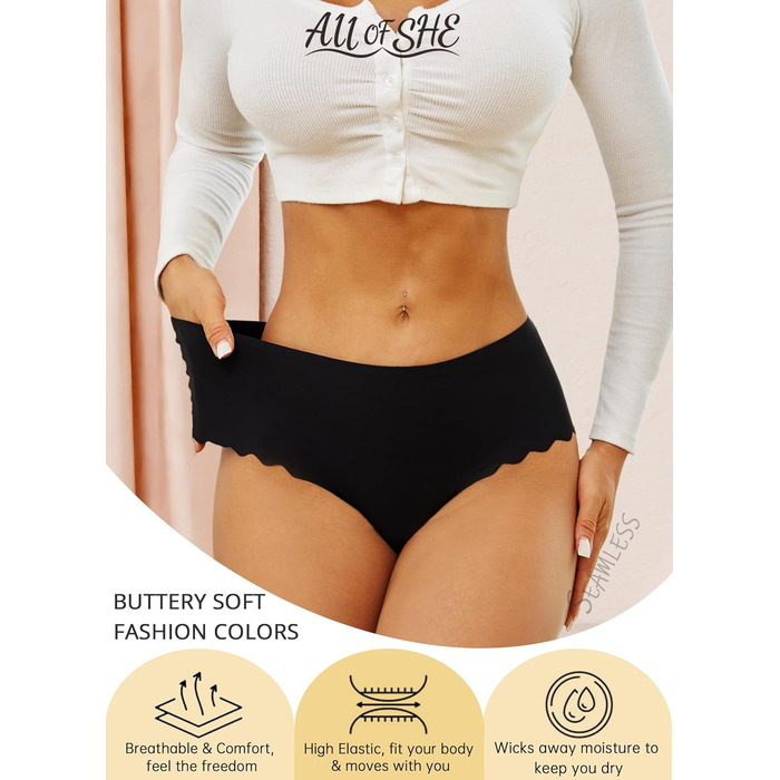 Тонгі жіночі, висока талія, безшовні, 6 шт. у наборі, хвилястий край, сексуальні труси, F - багато кольорів, розмір L