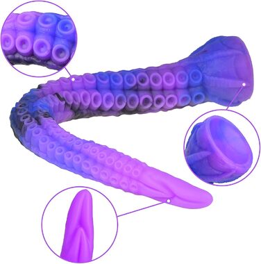 Анальний дилда SXOVO з силікону, щупальце, з присоском, довгий, для стимуляції G-точки та простати, для жінок, чоловіків та пар