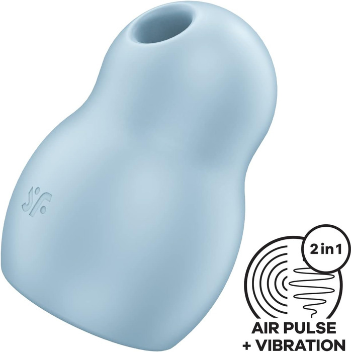 Вібратор Satisfyer Pro To Go 1 | Подвійний мотор | Компактний, перезаряджається | Водостійкий (IPX7) | Вібратор-імпульс | Інтимна іграшка для жінок, універсальний розмір (Світло-блакитний)