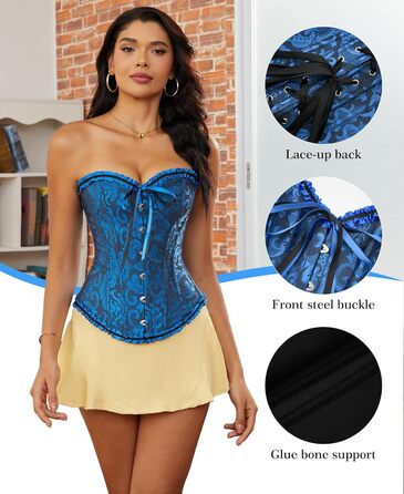 Корсет для жінок - бюстєль-корсет, корсаж зі шнурівкою, талія, спідня білизна - чорний - розмір S