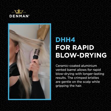 Кругла щітка для волосся Denman Medium Head Huggers DHH4 для об'єму та вирівнювання, рожеве золото та чорний, Large