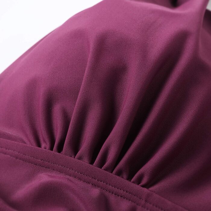 Купальник жіночий RXRXCOCO з драпіруванням, корегуючим животик, V-подібний виріз, Push Up, з підтримкою грудей, відкритий на спині, Leopard, Чорний (XL, Бордовий)