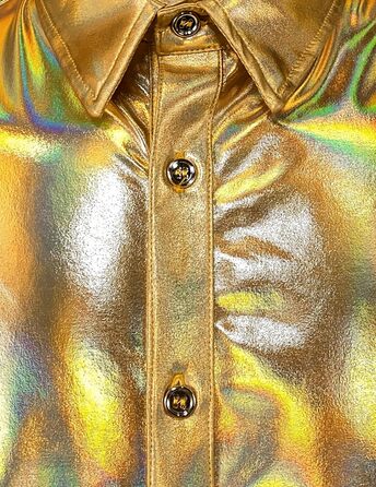 Чоловічий блискучий бронзовий костюм для вечірок JOGAL (золотий блиск, розмір S)