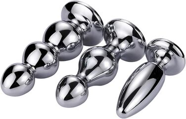 Анальний стимулятор Soarvlorfy з нержавіючої сталі: стик, куля, анальний дildo з діамантовою основою. Підходить для чоловіків та жінок. Матеріал: нержавіюча сталь, колір: сріблястий.