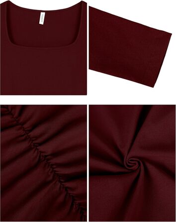 Жіноче обтисле плаття-боді Missufe з довгим рукавом, багряного кольору, розмір XL