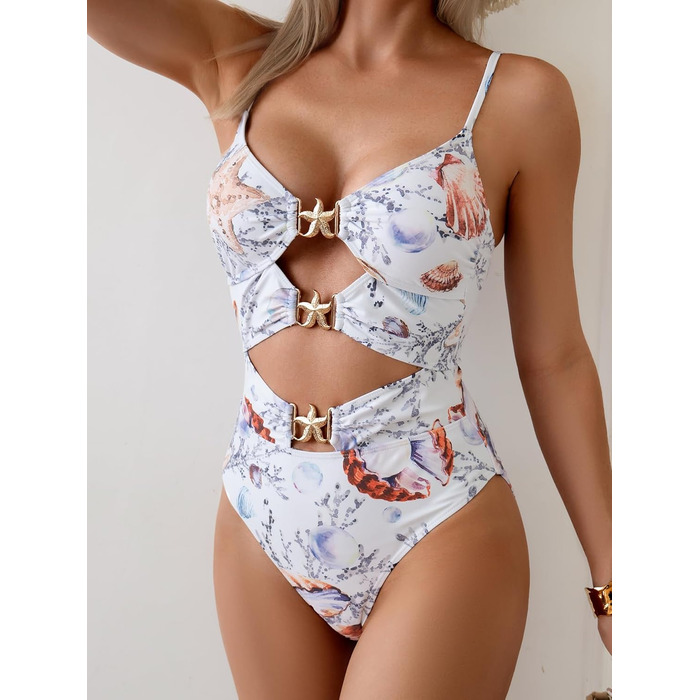 Жіночий купальник Monokini з перламутровим принтом, XL. Сексуальний мета-купальник Eomenie Einteiiger
