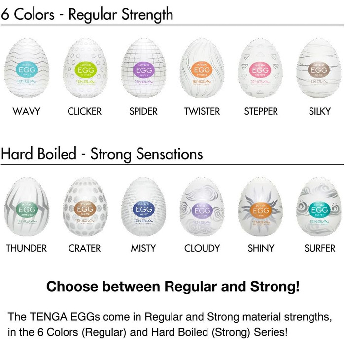 TENGA Eier Thunder - одноразові мастурбатори для чоловіків, 6 шт. (прозорі)