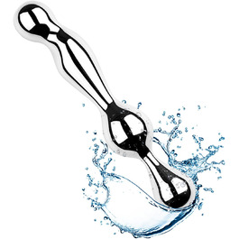 Анальний дildo з нержавіючої сталі з подвійним наконечником для масажу простати. Іграшка для дорослих, для жінок та чоловіків.