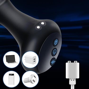 Анавібратор SXOVO з нагріванням, електростимуляція, 10 режимів вібрації та 5 режимів розряду. Підходить для чоловіків, жінок, пар. Матеріал: силікон.