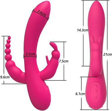 Вібратор FLYTAGLE для стимуляції клітора, 3-в-1 зайчик з 12 режимами вібрації, силіконовий, для жінок