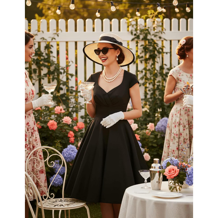 Сукня в стилі 1950-х, ретро, коктейльна, рокабіллі, Bbonlinedress, чорна