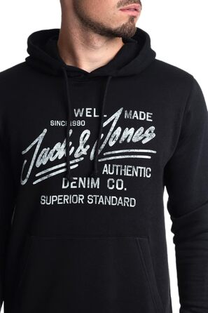 Чоловічий худі Jack & Jones з логотипом, чорний (розмір XL)
