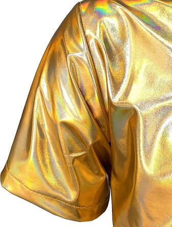 Чоловічий блискучий бронзовий костюм для вечірок JOGAL (золотий блиск, розмір S)