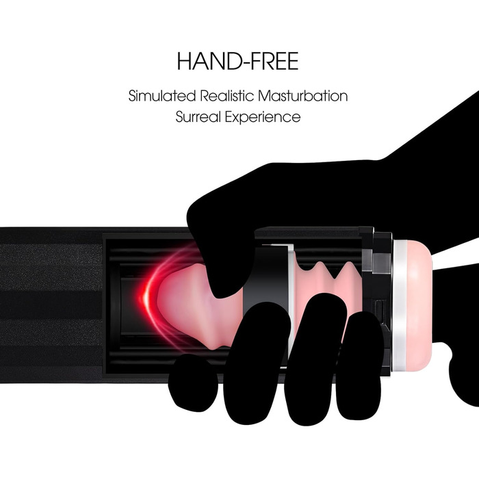 Автоматичний статевий аксесуар для чоловіків - бездротовий, видимий, машина для орального сексу з 10 рухами та 2 реалістичними рукавами та портабельним ремінцем, іграшка для дорослих