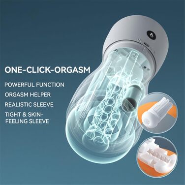 Масажер для чоловіків з 10 вібраціями, 4 режимами всмоктування та функцією нагріву. 3D силікон, стимулятор пеніса, чорний