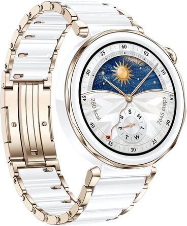 Смарт-годинник Huawei Watch GT 5 Pro 42mm біла кераміка: ЕКГ, GPS, моніторинг здоров'я, до 14 днів автономності, Bluetooth, iOS та Android