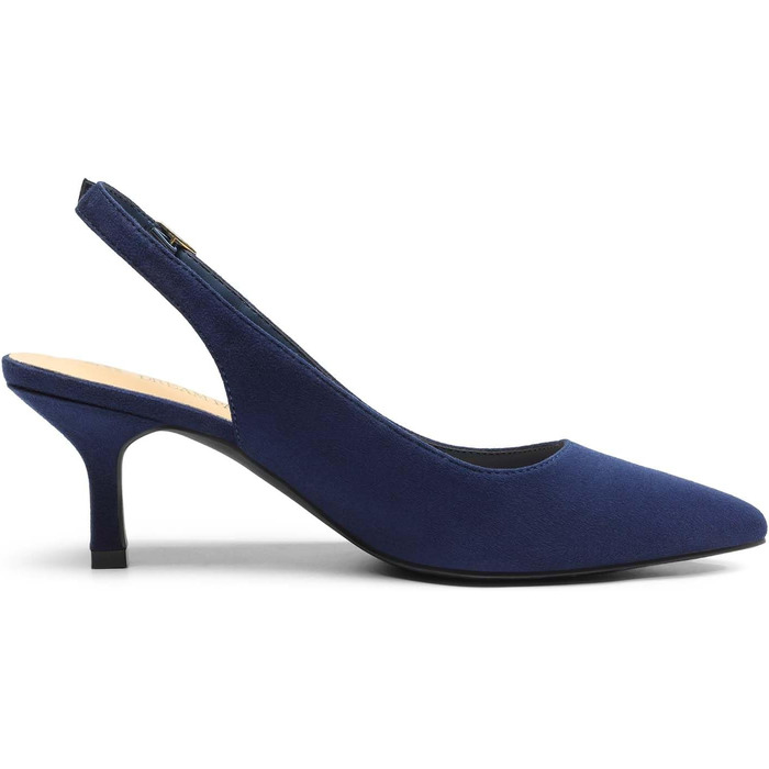 Жіночі туфлі-човники Dream Pairs Slingback на підборах, темно-сині замшеві, розмір 39 EU