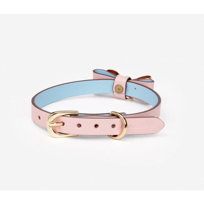 Ошийник-нашийник SM з бантиком, регульований, рожевий (35-43 см)