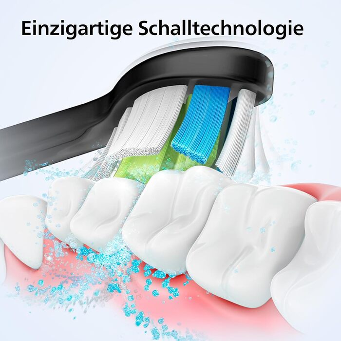 Електрична сонічна зубна щітка Philips Sonicare 4100 HX3683/33 для дорослих, чорна, з насадкою Optimal White, дорожнім футляром та USB-зарядним пристроєм