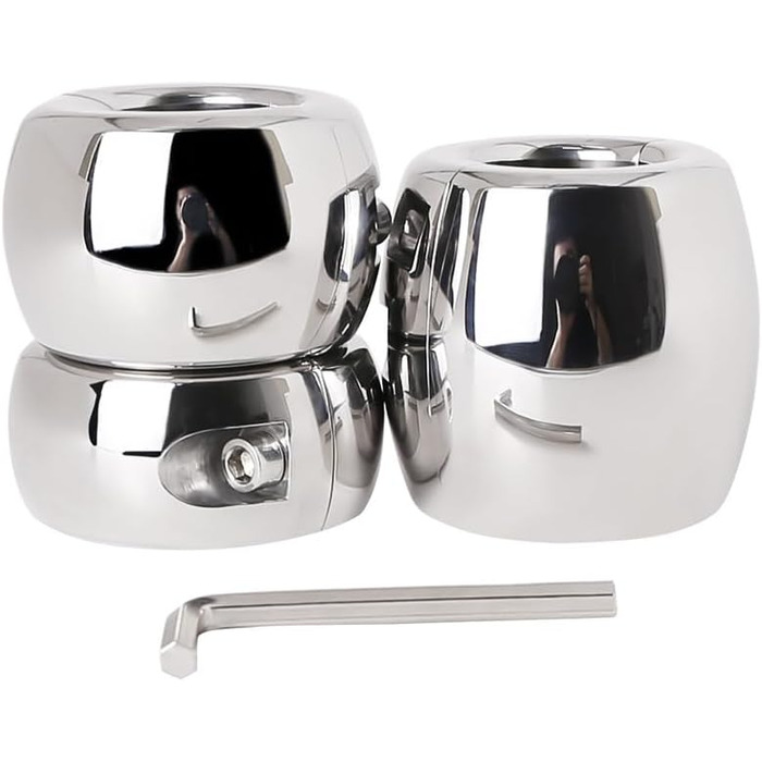 Набір еротичних аксесуарів для чоловіків (3 шт.): кільця для яєчок, стример для статевого члена, металевий стример для яєчок