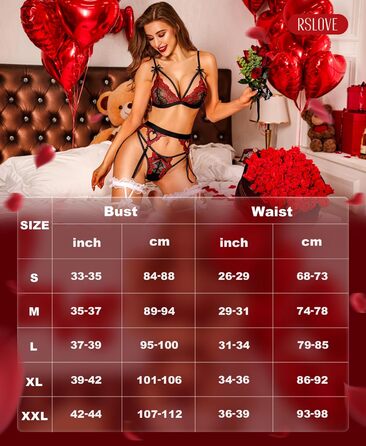 Жіночий комплект спідньої білизни RSLOVE, чорний та червоний, Remix Set