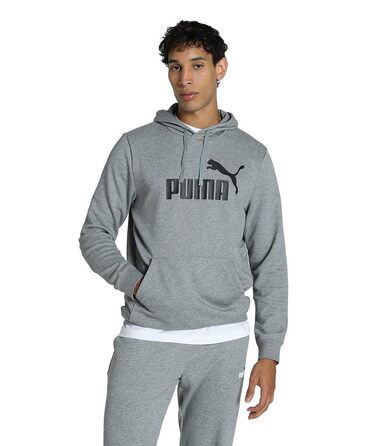 Чоловічий худі Puma ESS No. 1 Logo Hoodie з капюроном, сірий меланж (Medium Gray Heather), розмір XL