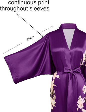 Легкий жіночий халат Babeyond з квітковим принтом, сатиновий, короткий, для дому та пляжу, універсальний розмір, зелений/фіолетовий