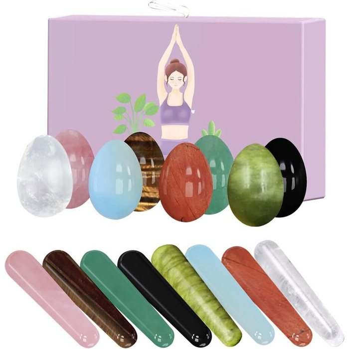 Набір каменів для вагінального тренування Кегель Rosenquarz Jade Yoni Ei - тренування м'язів та гігієна