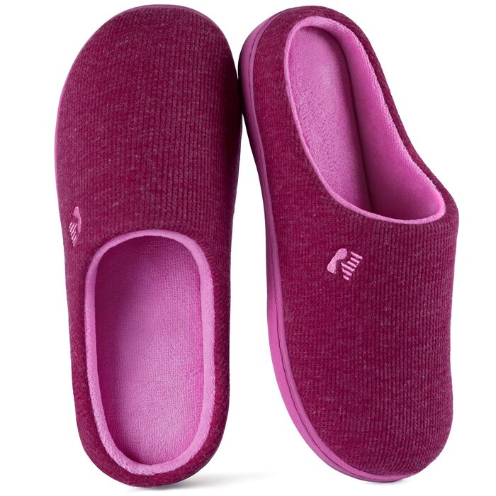 Жіночі домашні капці RockDove з ефектом пам'яті (Memory Foam), двоколірні, розмір 38/39 EU, колір Рожевий кармін
