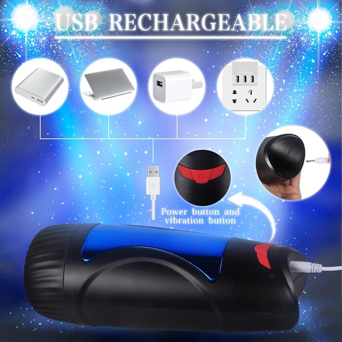 Масажер для чоловіків з 2 режимами всмоктування та 10 вібраційними режимами, автоматичний, для самостійного задоволення