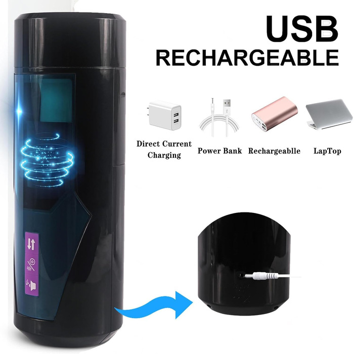 Масажер для чоловіків з телескопічною функцією та 9 вібраціями - електричний секс-іграшка для стимуляції пеніса